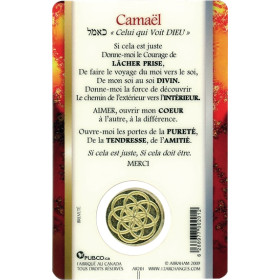Médaille sur carte Archange Camaël