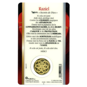 Médaille sur carte Archange Raziel