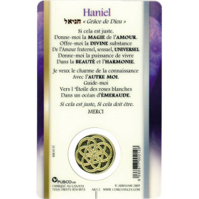 Médaille sur carte Archange Haniel