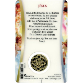 Médaille sur carte Jésus