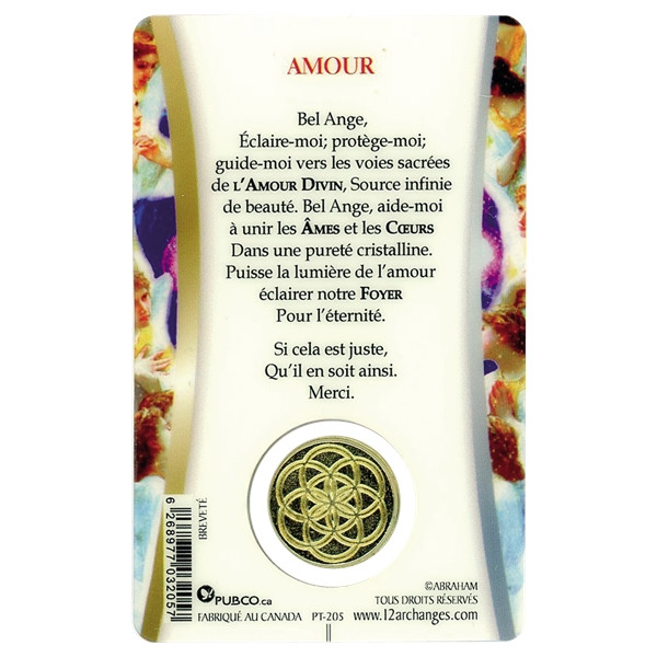 Médaille sur carte Amour
