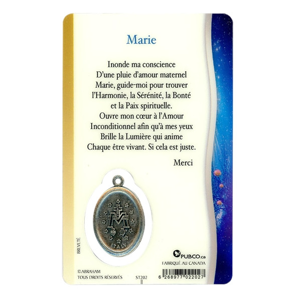 Médaille sur carte Sainte-Marie