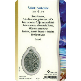 Médaille sur carte Saint-Antoine