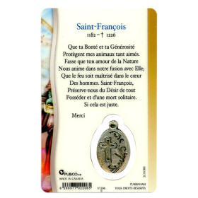 Médaille sur carte Saint-François