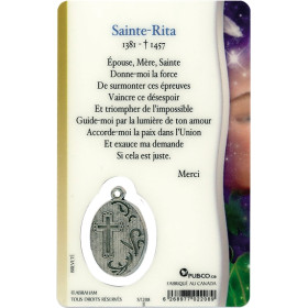 Médaille sur carte Sainte-Rita