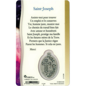 Médaille sur carte Saint-Joseph