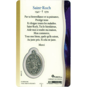 Médaille sur carte Saint-Roch