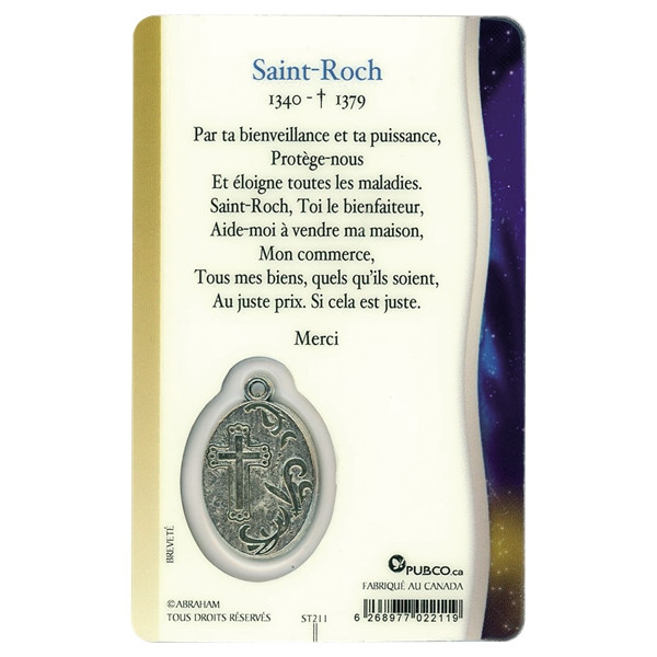 Médaille sur carte Saint-Roch