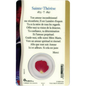 Médaille sur carte Sainte-Thérèse