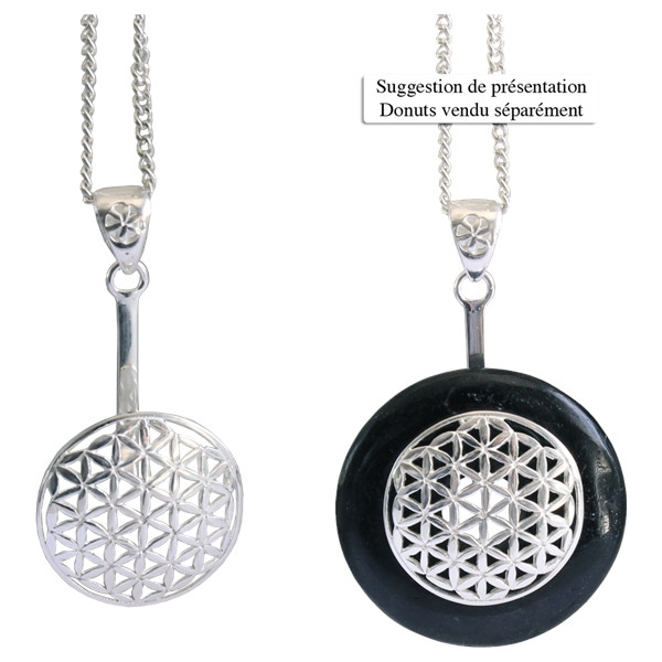 Porte-Donut métal argenté - Fleur de vie