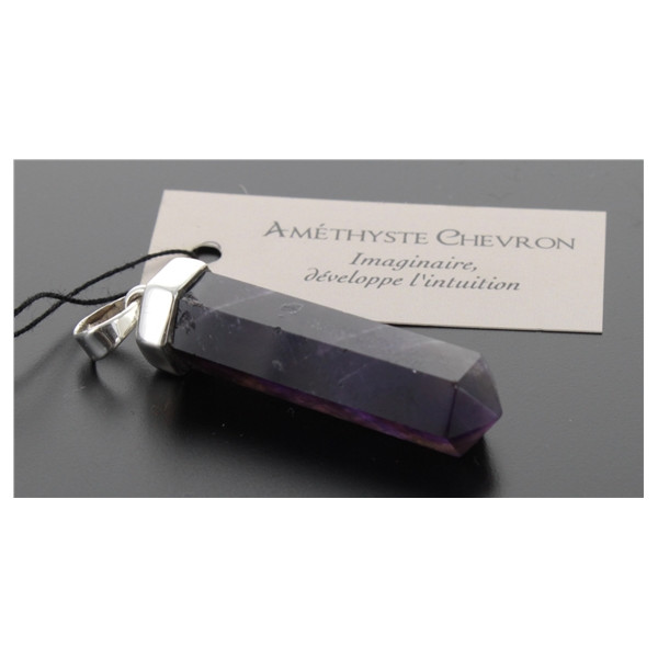 Pendentif Améthyste chevron Forme pointe
