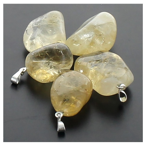 Pendentif pierre roulée - Citrine (améthyste chauffée)