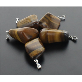 Pendentif pierre roulée - Oeil de Tigre