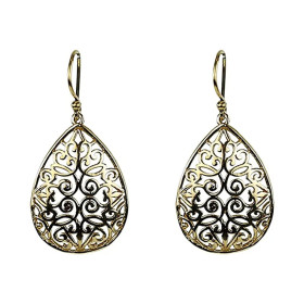 Boucles d'oreilles en forme de larmes laiton doré -- 3 cm