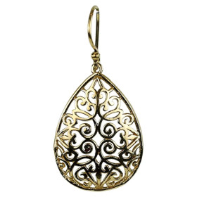 Boucles d'oreilles en forme de larmes laiton doré -- 3 cm