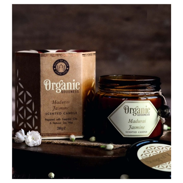 Bougie parfumée Organic en Cire végétale Jasmin 200 grs