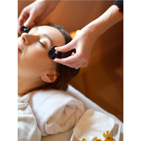 Gua sha Mushrooms en Obsidienne Noire Assortiment de 2