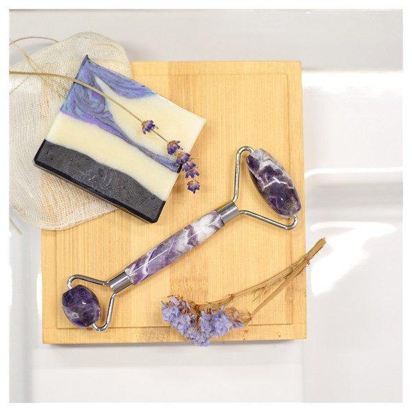 Rouleau de Massage en Améthyste