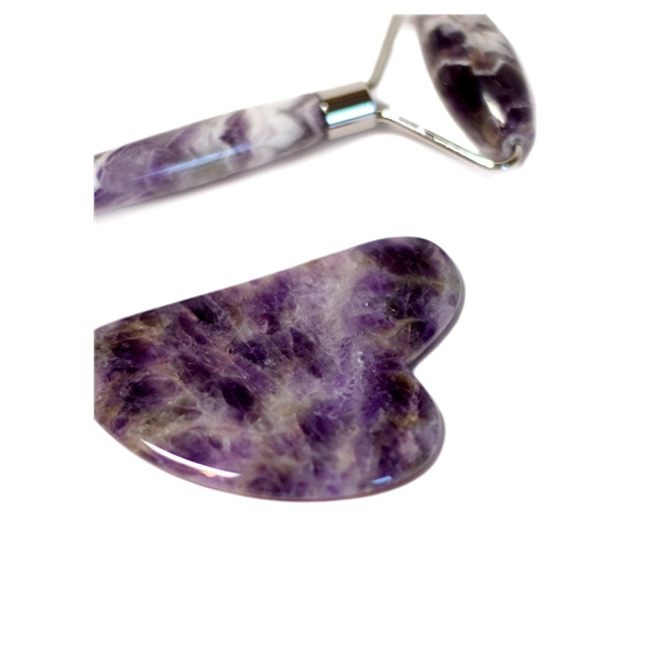 Coffret de Massage pour le Visage en Améthyste