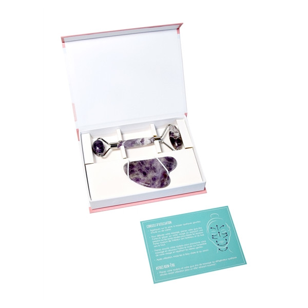 Coffret de Massage pour le Visage en Améthyste