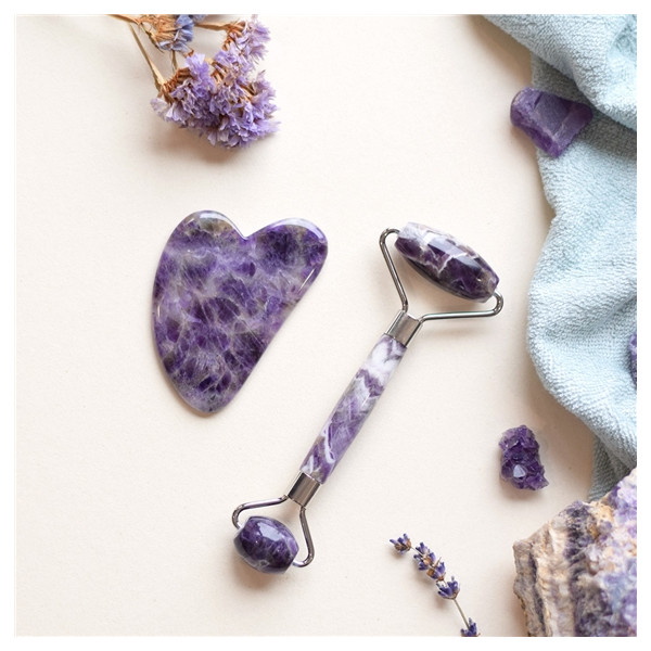 Coffret de Massage pour le Visage en Améthyste