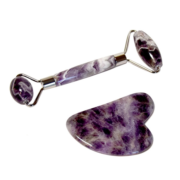 Coffret de Massage pour le Visage en Améthyste