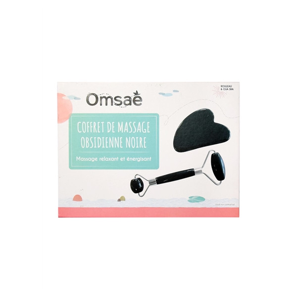 Coffret de Massage pour le Visage en Obsidienne noire