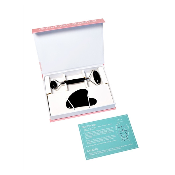Coffret de Massage pour le Visage en Obsidienne noire