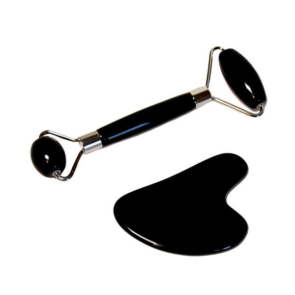 Coffret de Massage pour le Visage en Obsidienne noire