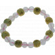 Bracelet Quartz rose Perles rondes 8 mm et Perles bois 1 cm