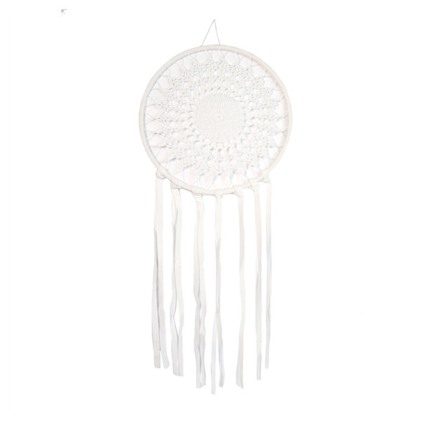 Attrape-rêves Macramé Blanc 30 cm