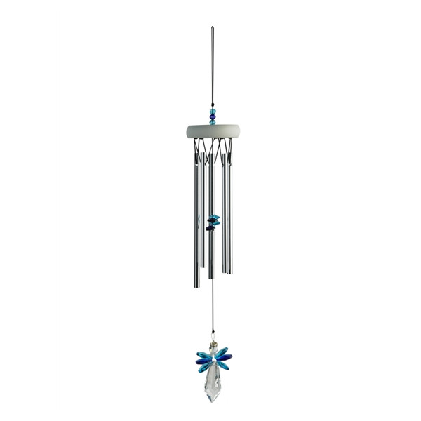 Carillon Ange cristal 45 cm Bleu