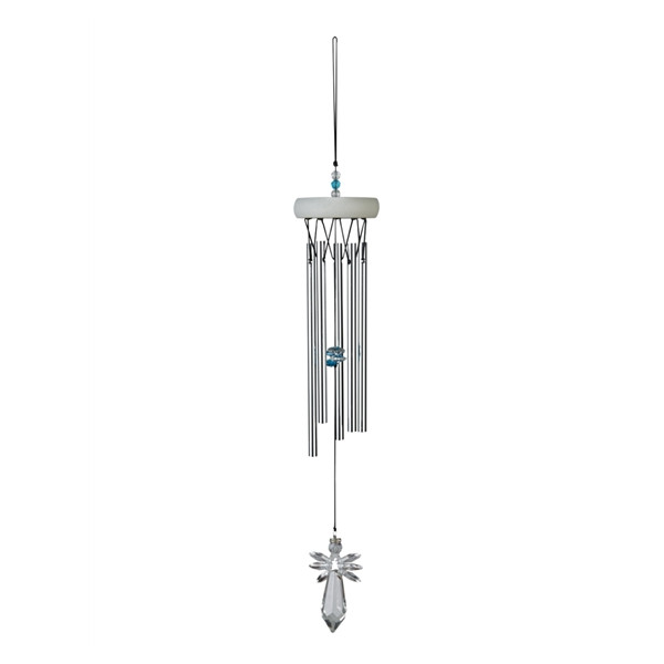 Carillon Ange cristal 45 cm Bleu et Blanc