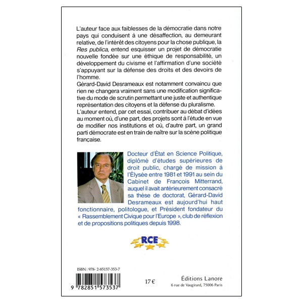 Esquisse d'une démocratie nouvelle pour une éthique en politique