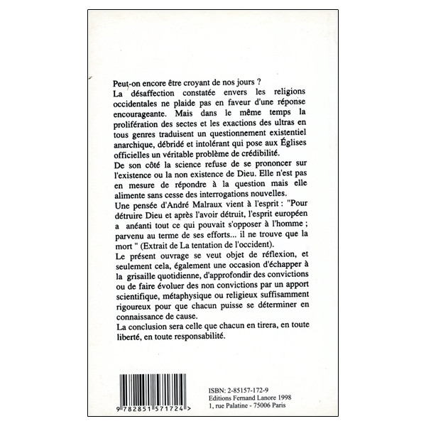 L'Homme - Hasard, déterminisme ou finalité ?