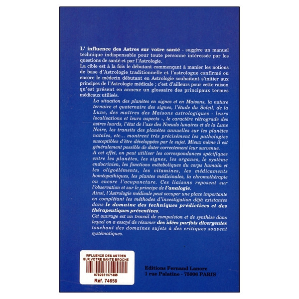 L'influence des Astres sur votre santé - Broché