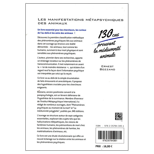 Les manifestations métapsychiques des animaux - 130 cas prouvant la médiumnité animale