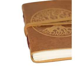 Grimoire en cuir Camel Arbre de vie - Petit Format