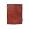 Grimoire en cuir Acajou Fleur de vie - Grand Format