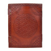 Grimoire en cuir Acajou Fleur de vie - Grand Format