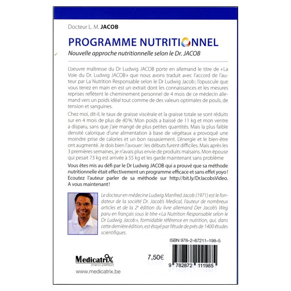 Programme nutritionnel - Nouvelle approche nutritionnelle selon le Dr. Jacob