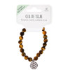 Bracelet il de tigre perles rondes 8 mm et breloque Fleur de vie