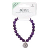 Bracelet Améthyste perles rondes 8 mm et breloque Fleur de vie