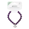 Bracelet Améthyste perles rondes 8 mm et breloque Lotus
