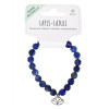 Bracelet Lapis-lazuli perles rondes 8 mm et breloque Lotus