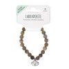 Bracelet Labradorite perles rondes 8 mm et breloque Lotus