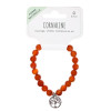 Bracelet Cornaline perles rondes 8 mm et breloque Arbre de vie