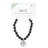 Bracelet Hématite perles rondes 8 mm et breloque Arbre de vie