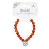 Bracelet Cornaline perles rondes 8 mm et breloque Om