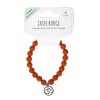 Bracelet Jaspe rouge perles rondes 8 mm et breloque Om